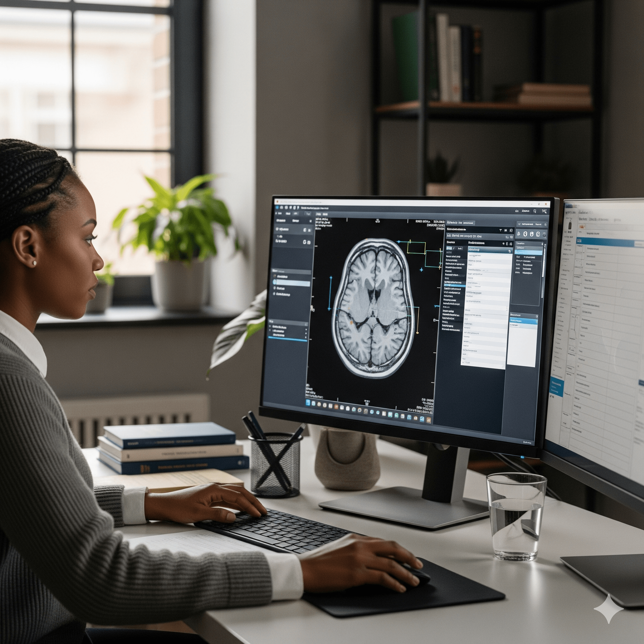Radiologist using AfyaRad on multiple devices